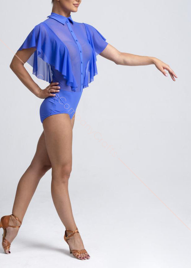 Light blue mesh bodysuit. Bodysuit for dancing with "wings"