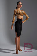 Long sleeved leopard crop top
