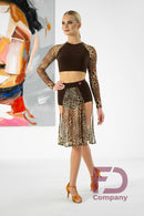 Dance top with leopard mesh