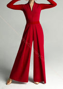 Red jumpsuit for ballroom dancing