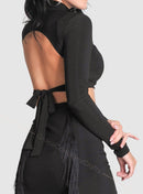 Open back tango top