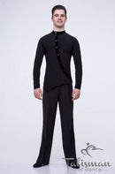 Asymmetric ballroom dance shirt