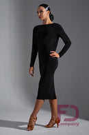 black boatneck dress