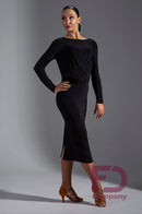 black boatneck dress