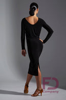 black boatneck dress