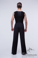 Men's sleeveless T-shirt with satin ribbon trim