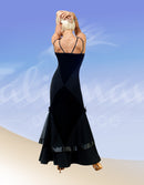 Elegant dress for a standard body-fit silhouette. Clothes for ballroom dancing. Maxi long dress for dance