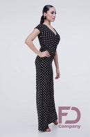 Short Sleeve V-Neck Jumpsuit with Flared Pants