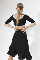 Asymmetrical design latin dance skirt