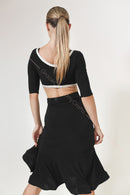 Asymmetrical design latin dance skirt