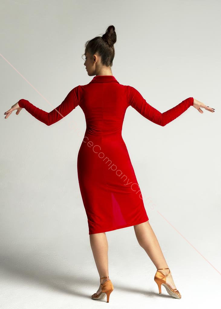 red dance dress