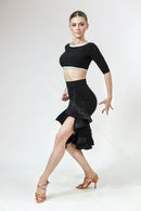 Asymmetrical design latin dance skirt