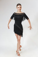 black fringe dance skirt