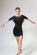 black fringe dance skirt