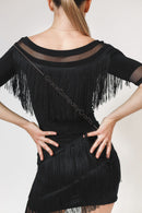 black fringe dance skirt