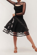 Ballroom skirt with crinoline mesh for latin dance