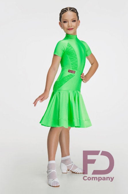 Ranking ballroom dance dress made of supplex, elastic guipure trim