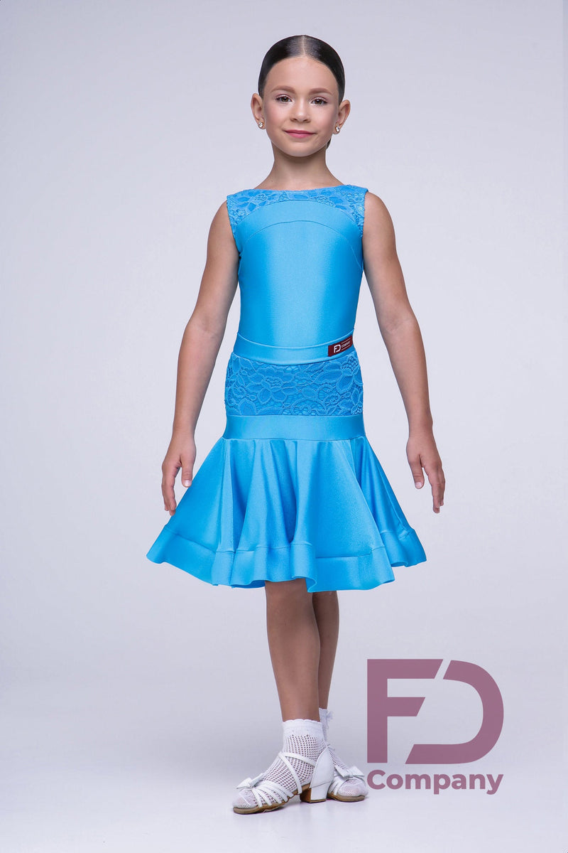 Rating dance dress made of supplex and elastic guipure based on bodysuit
