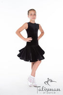 Dress for performing on the dance floor made of velor and guipure (skirt-two suns)