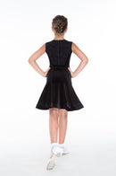 Dress for performing on the dance floor made of velor and guipure (skirt-two suns)