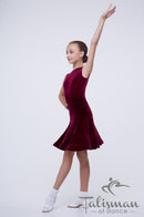 Dress for performing on the dance floor made of velor and guipure (skirt-two suns)