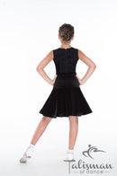 Dress for performing on the dance floor made of velor and guipure (skirt-two suns)