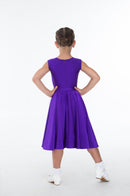 Girl's dress from supplex with a long skirt