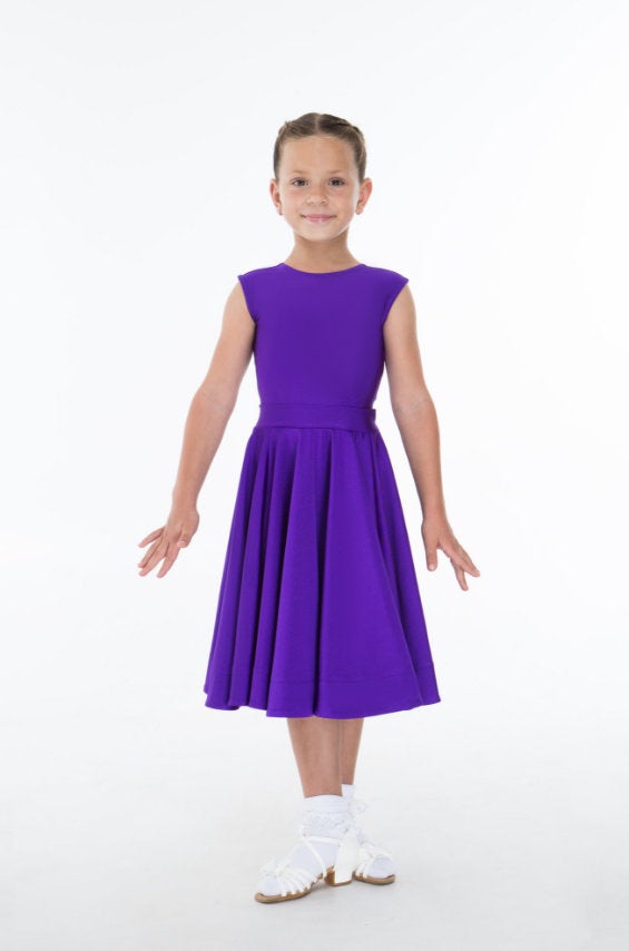 Girl's dress from supplex with a long skirt