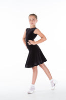 Dress for performing on the dance floor made of velor and guipure (skirt-two suns)