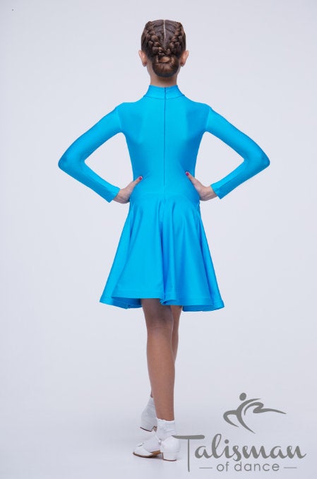 Dance dress for performances on the dance floor made of supplex with long sleeves