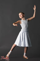 Rating dress for ballroom dancing from supplex and elastic guipure