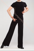 Men's dance pants with velor stripes, no pockets