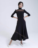 Long dress with sheer yoke